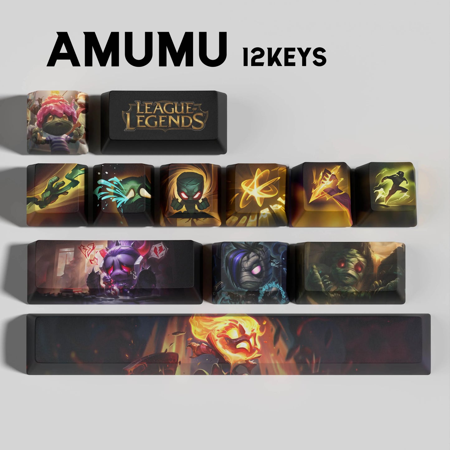 SPECIAL EDITION League of Legends Amumu Keycaps – 12 Custom Keys