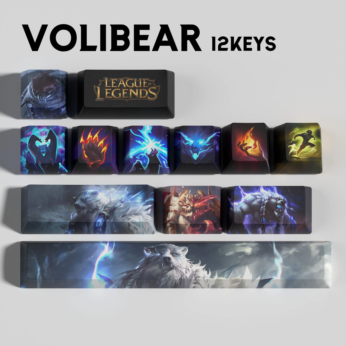 SPECIAL EDITION League of Legends Volibear Keycaps – 12 Custom Keys