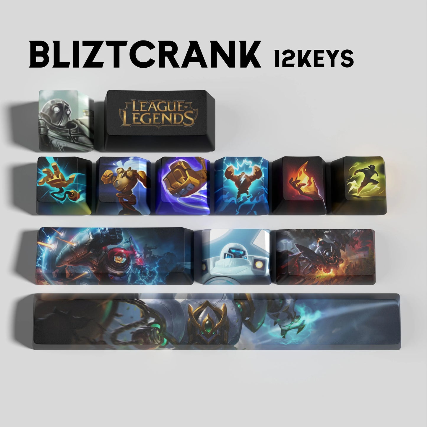 SPECIAL EDITION League of Legends Blitzcrank Keycaps – 12 Custom Keys