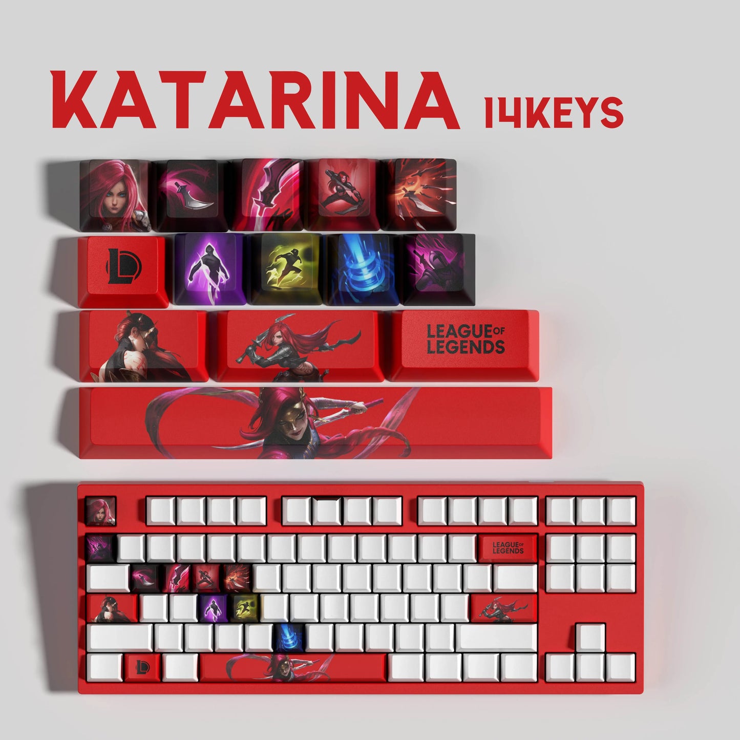 SPECIAL EDITION League of Legends Katarina Keycaps – 14 Custom Keys