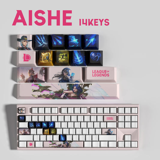 SPECIAL EDITION League of Legends Ashe Keycaps – 14 Custom Keys