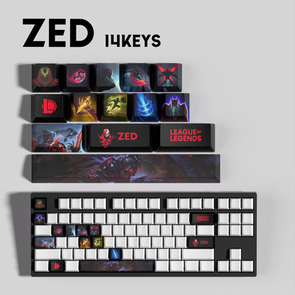 NEW SPECIAL EDITION League of Legends Zed Keycaps – 14 Key