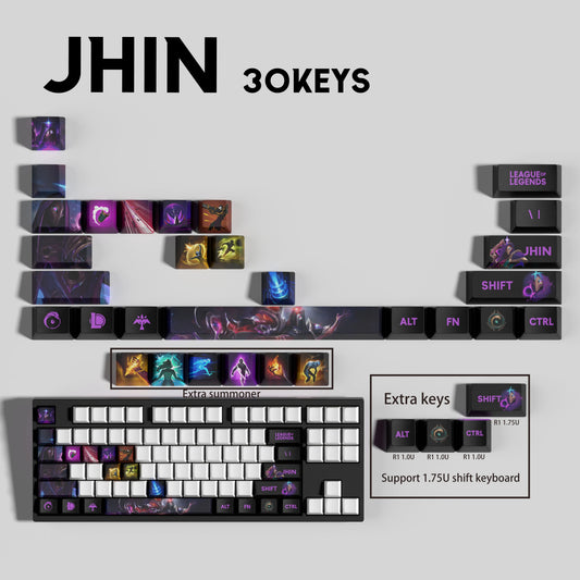 SPECIAL EDITION League of Legends Jhin Keycaps – 30 Key