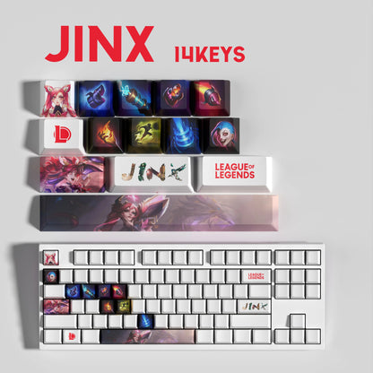 SPECIAL EDITION League of Legends Jinx Keycaps – 14 Key